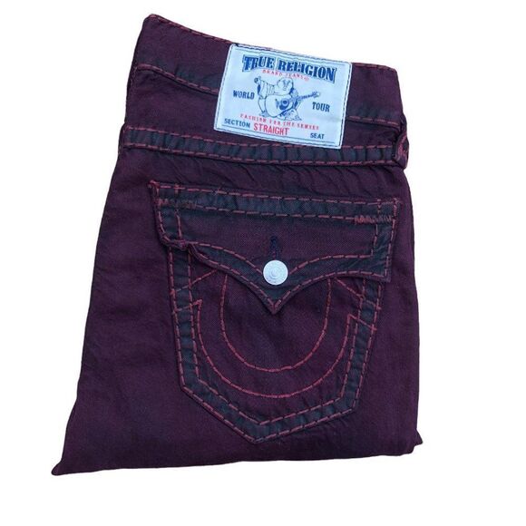 True Religion Jeans Size 32 STRAIGHT Red - Picture 8 of 16